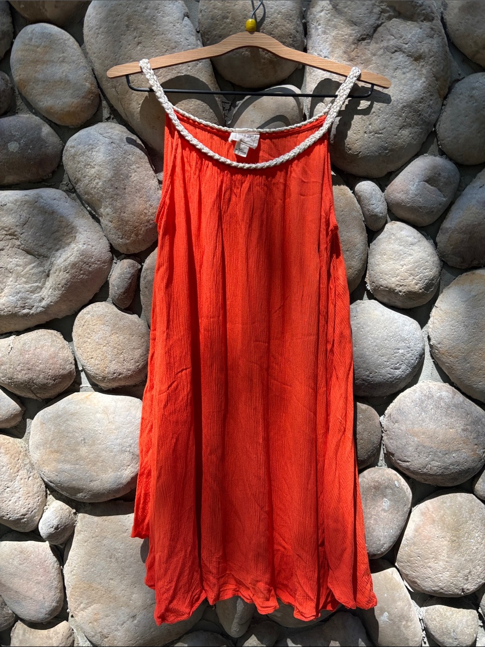 SAND & SPIRIT Orange w/ Braided Neckline Coverup/Dress
